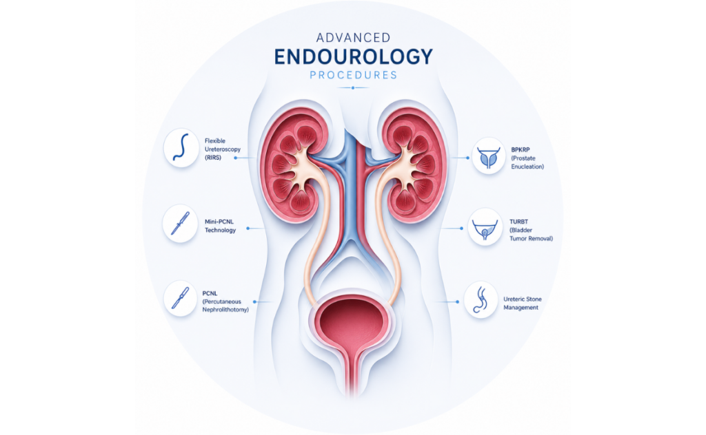 Advanced Endourology Procedures for kidney stones ureter bladder prostate treatment performed by Dr Anand Utture best urologist in Mumbai